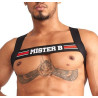 Mr B - Mister B Harnais élastique X-Back Noir-Rouge